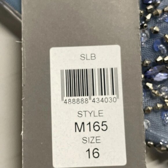 NEW MARSONI Women’s Beaded Gown Blue Size 16 - Picture 6 of 7